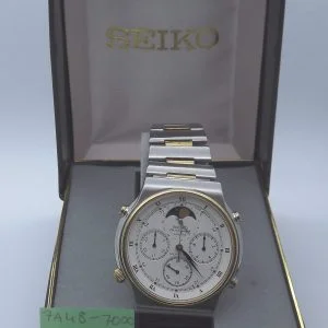 90' セイコー ドルチェ クオーツ ムーンフェイス クロノグラフ FOSSIL